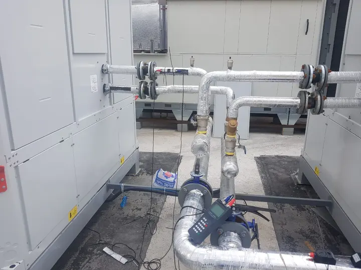 Chilled-water piping & flow measurement